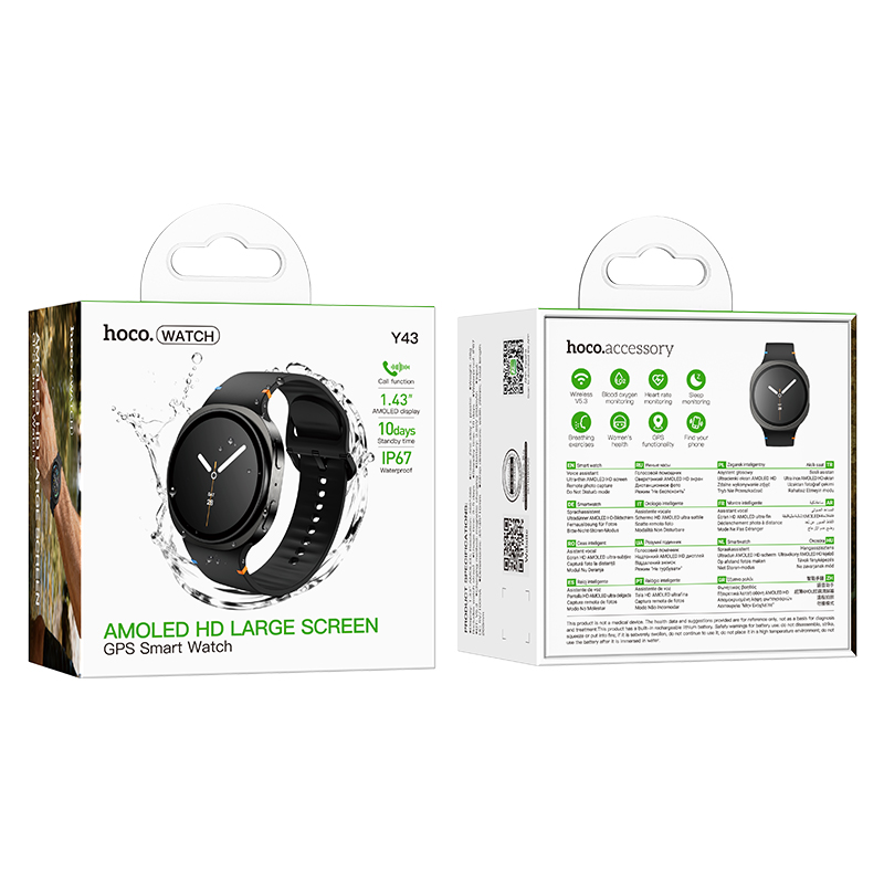 Hoco AMOLED Smart Watch Y43 (Call Version) - Black